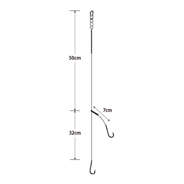 投げ釣り仕掛5枚組 2本針/3本針 
